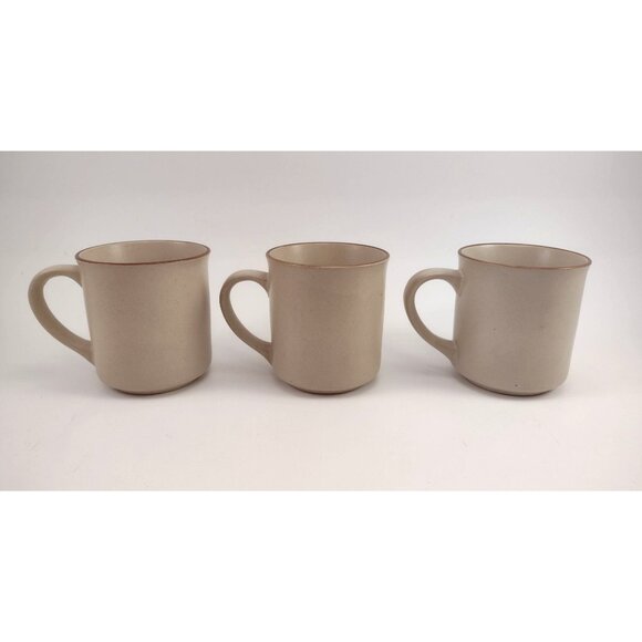 Vintage MCM Butterfly Stoneware Coffee Mugs Tea Cup Set Of 3 Yellow Orange - Picture 3 of 11